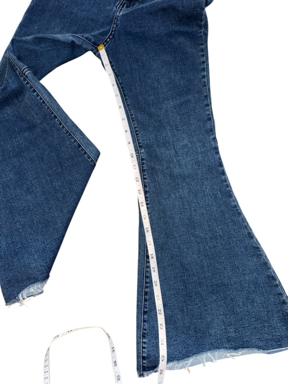 Chelsea & Violet Girls Flare Jeans Raw Hem Denim Size L 12/14 - Picture 5 of 10